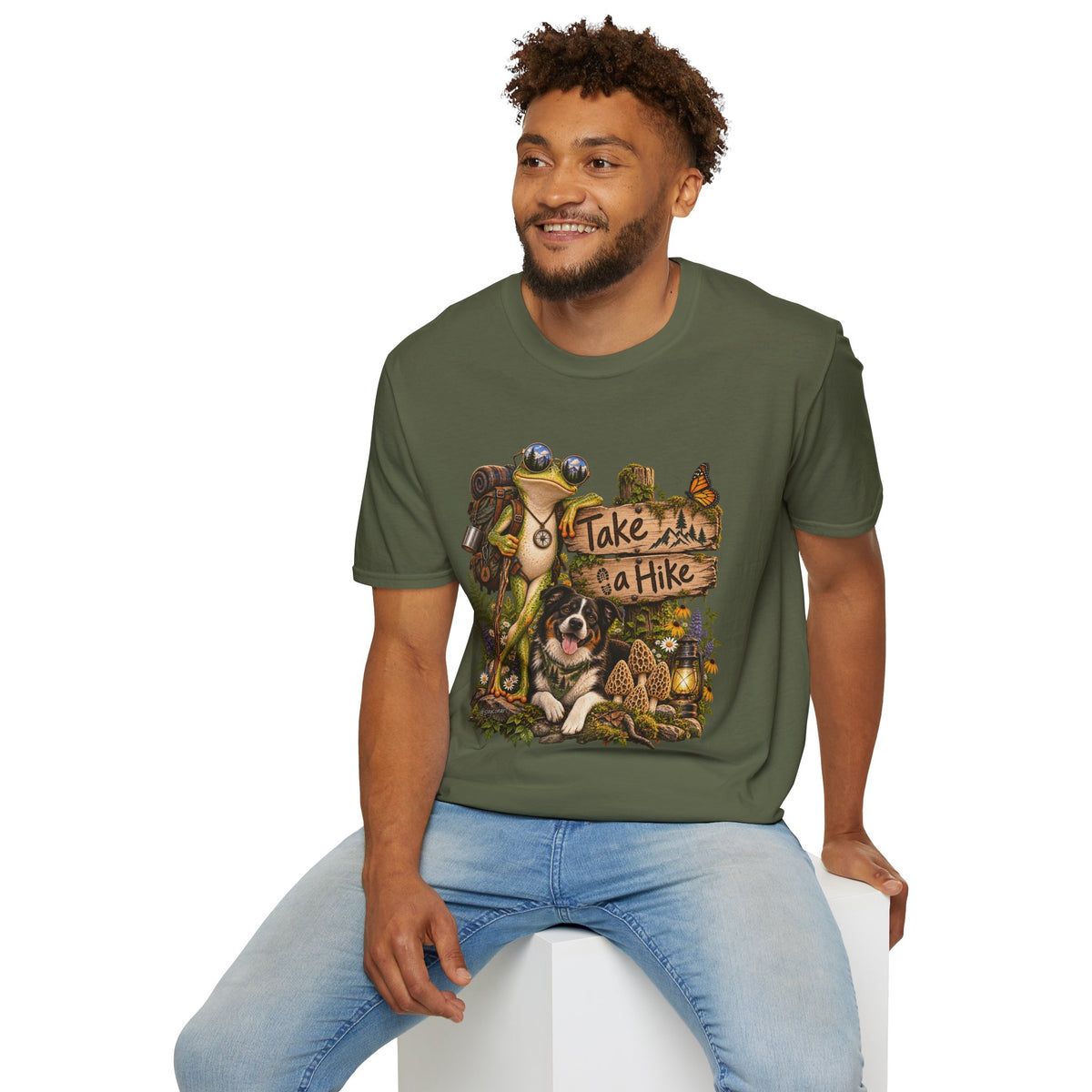 Take a Hike T-Shirt — Outdoorsy Hiking Tee with Dog and Nature Graphic