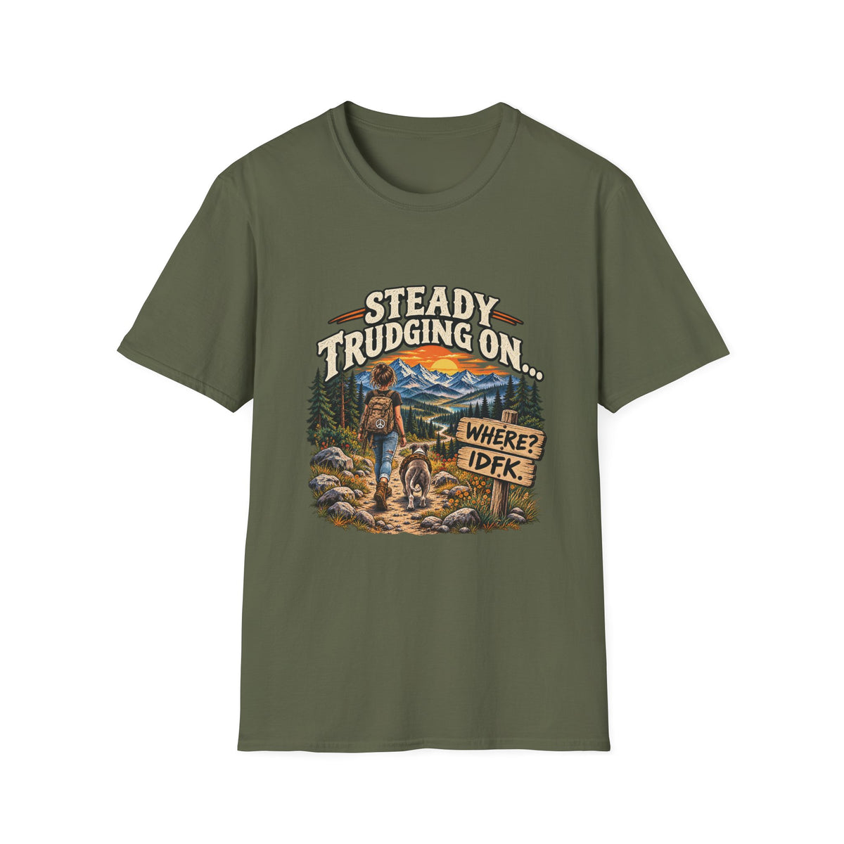 Steady Trudging On Young Lady Hiking T-Shirt