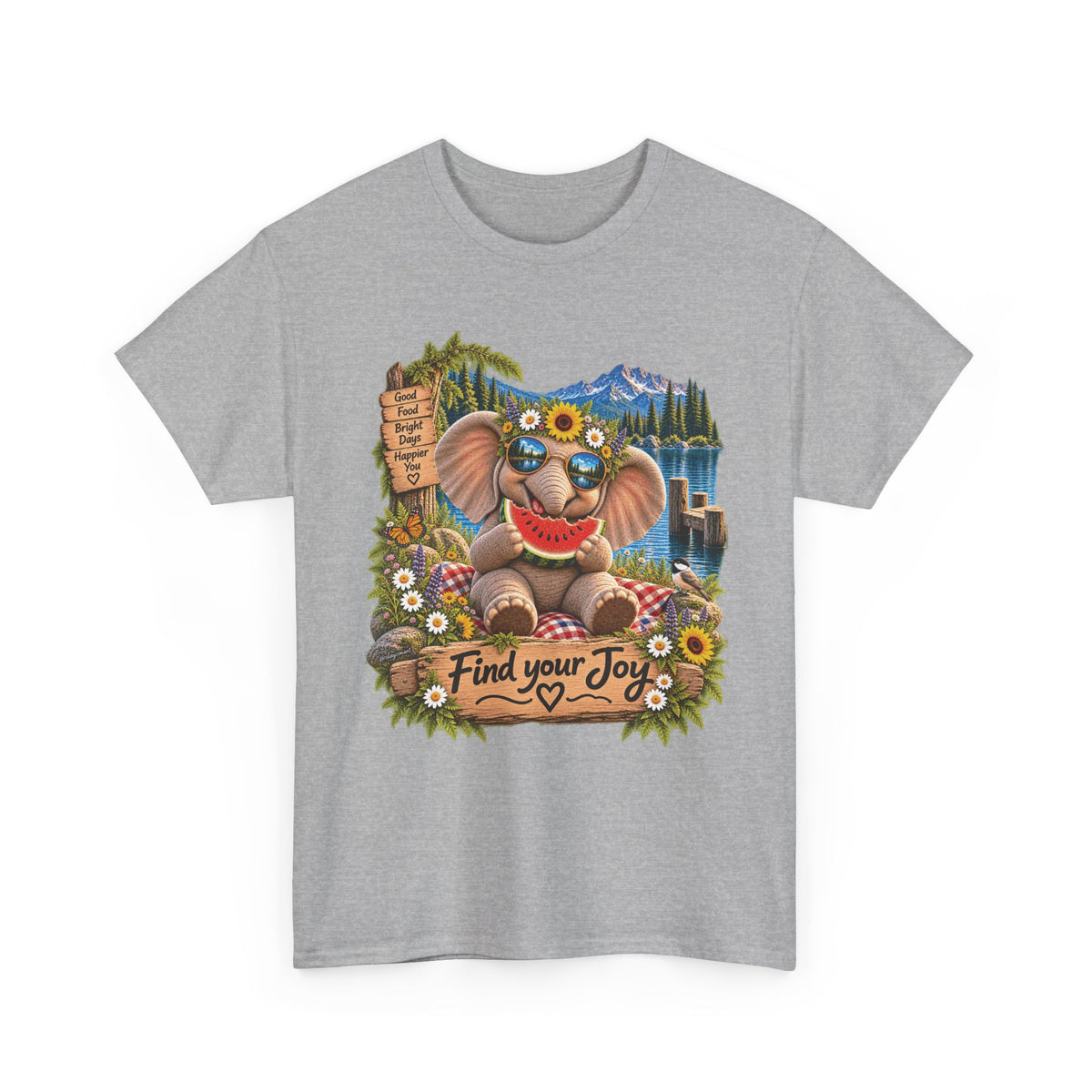 Find Your Joy Elephant T-Shirt — Cute Summer Nature Graphic Tee