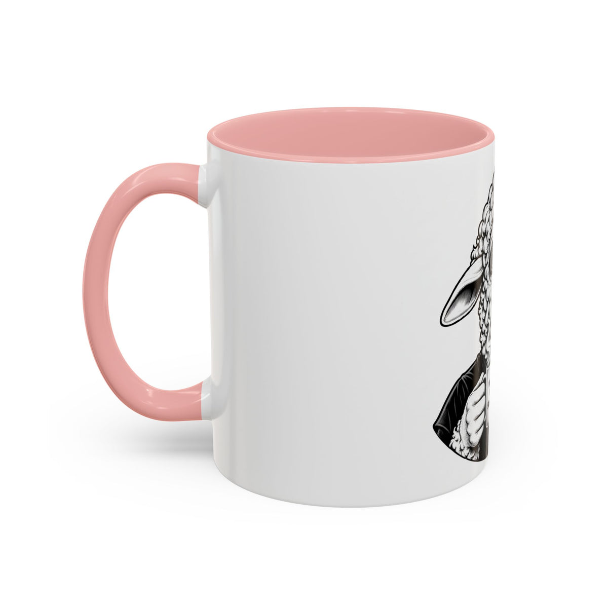 Wake Up Sheeple Coffee Mug — Black-Accent Ceramic Mug with Sheep Illustration