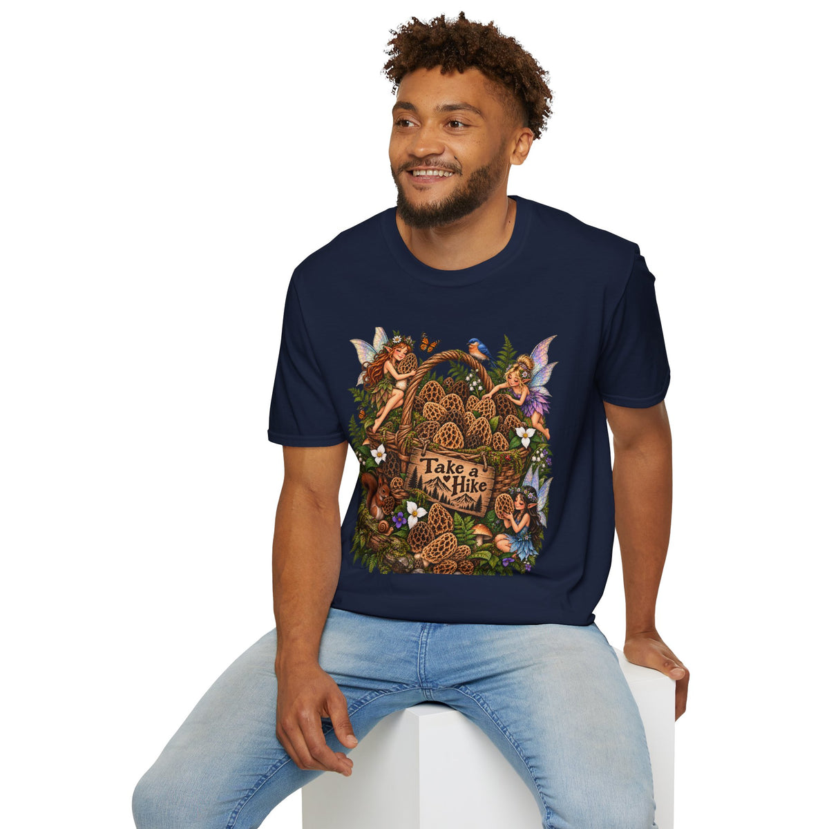 Woodland Creatures T-Shirt Foraging Nature Graphic Tee Unisex Softstyle T-Shirt