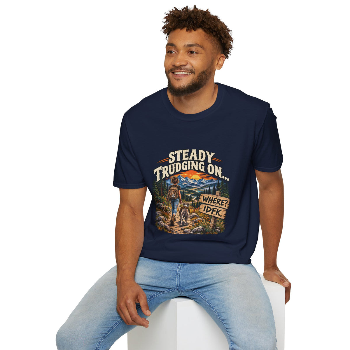 Steady Trudging On Young Lady Hiking T-Shirt