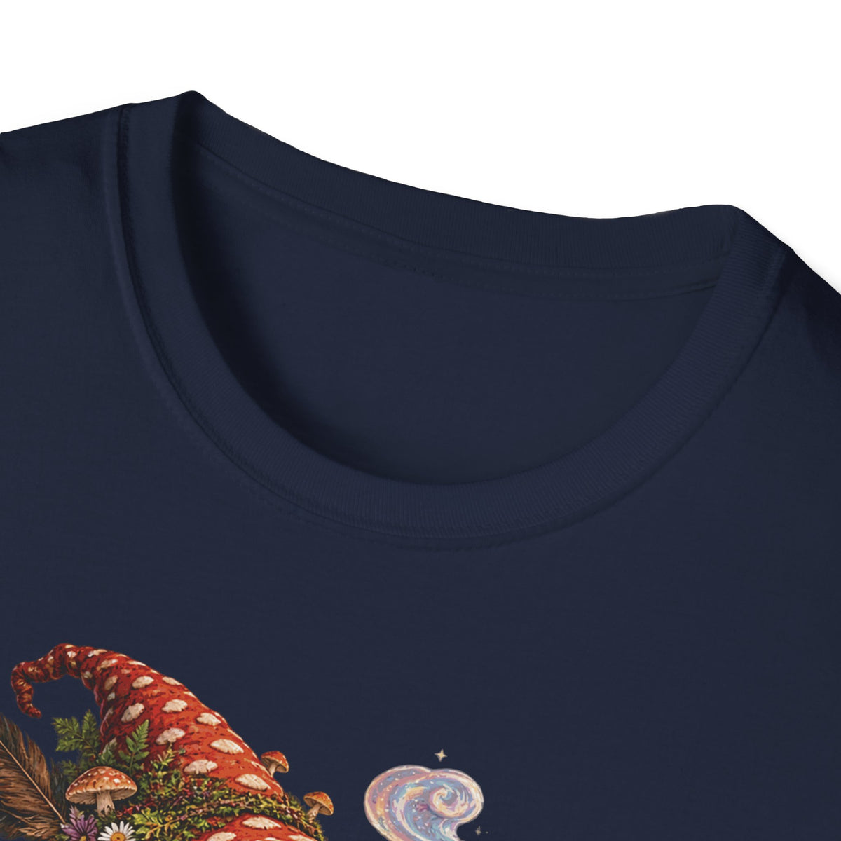 Mushroom Wizard Riding Snail T-Shirt  Whimsical Fantasy Illustration Tee