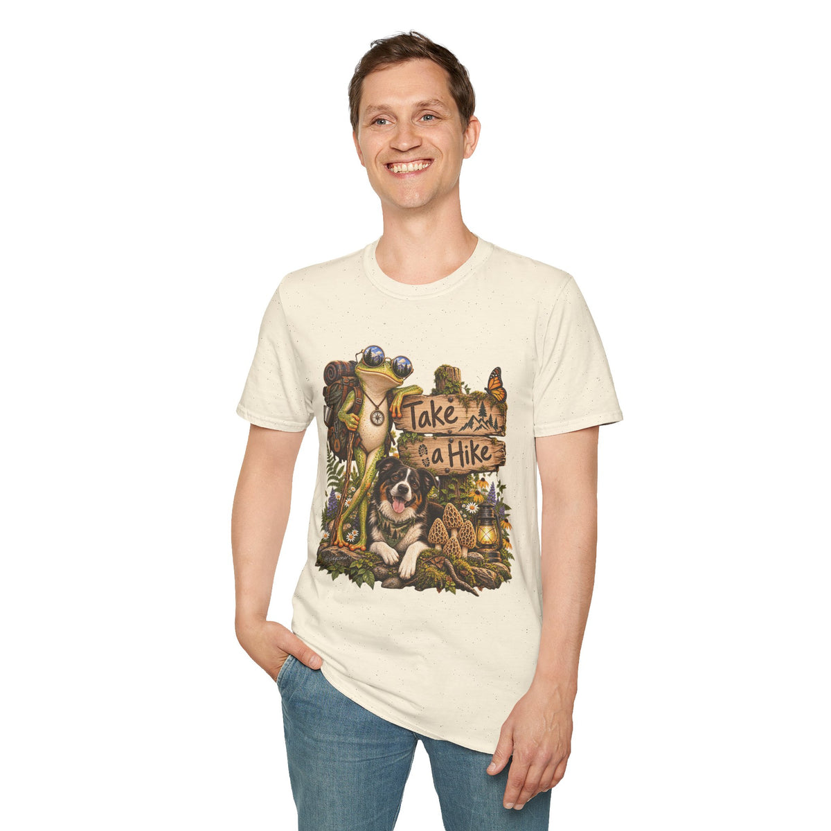 Take a Hike T-Shirt — Outdoorsy Hiking Tee with Dog and Nature Graphic