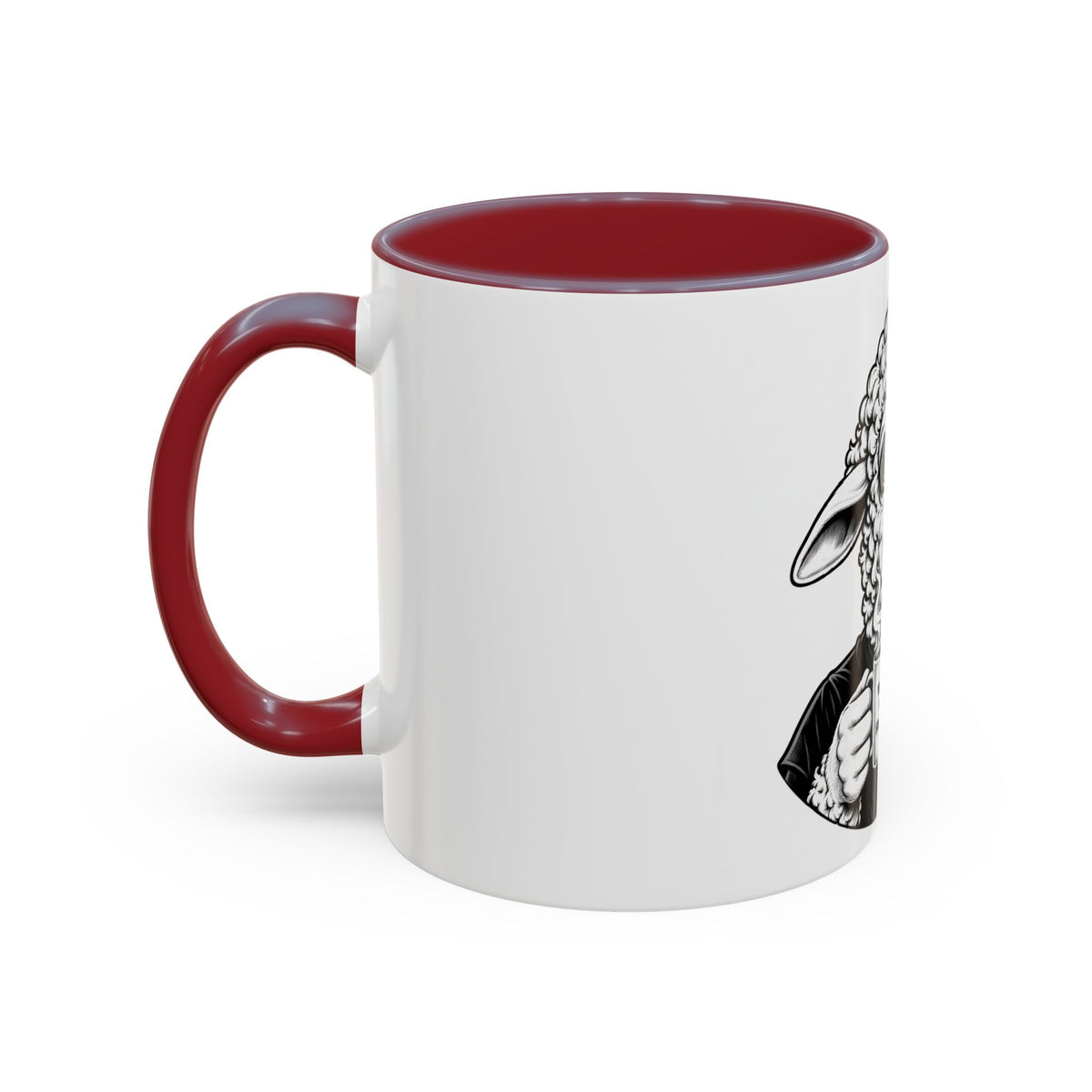 Wake Up Sheeple Coffee Mug — Black-Accent Ceramic Mug with Sheep Illustration