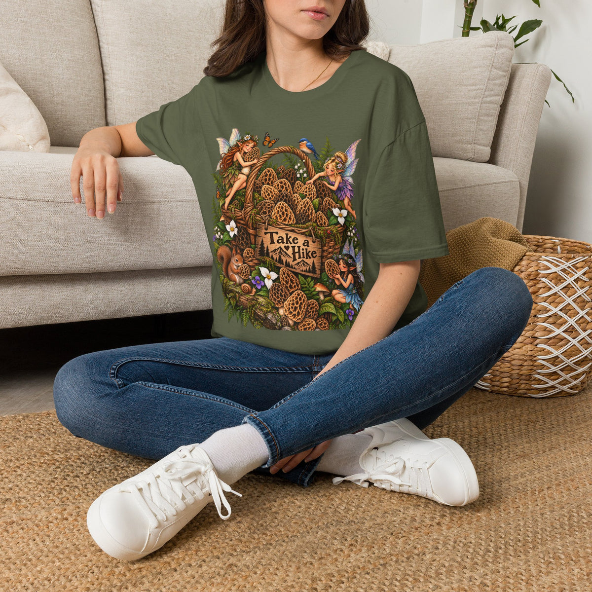 Woodland Creatures T-Shirt Foraging Nature Graphic Tee Unisex Softstyle T-Shirt