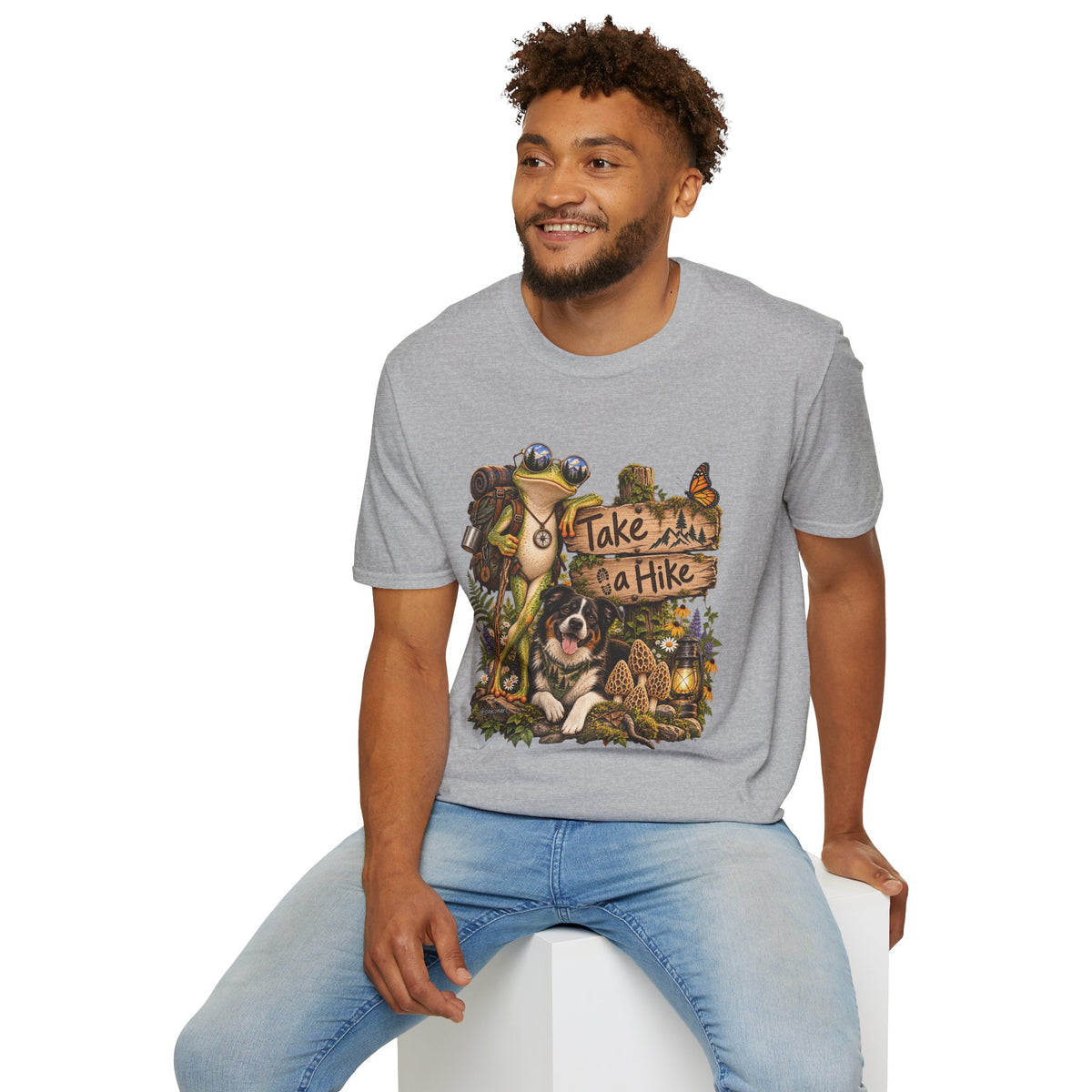Take a Hike T-Shirt — Outdoorsy Hiking Tee with Dog and Nature Graphic