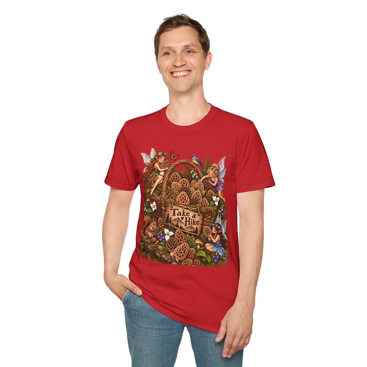 Woodland Creatures T-Shirt Foraging Nature Graphic Tee Unisex Softstyle T-Shirt