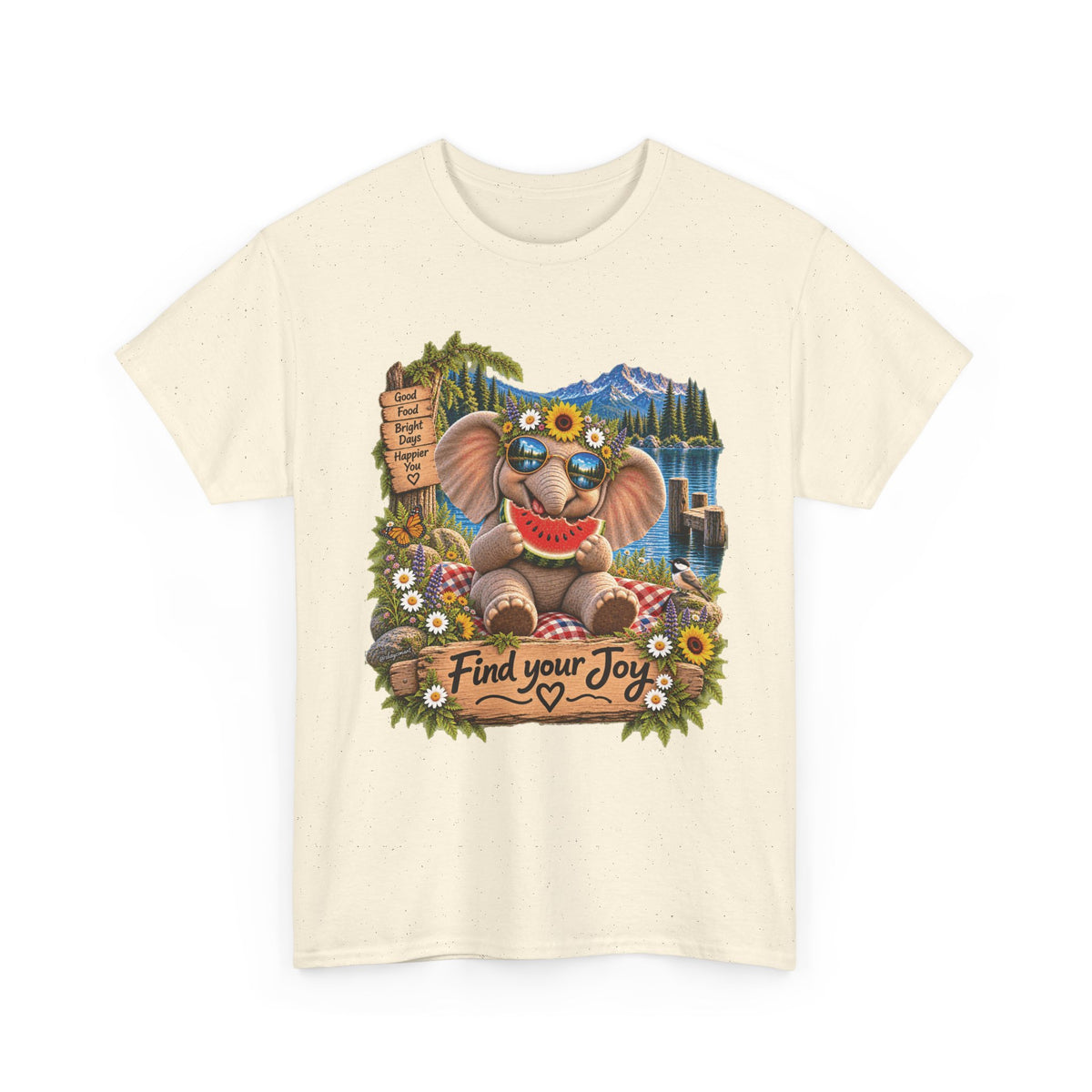 Find Your Joy Elephant T-Shirt — Cute Summer Nature Graphic Tee