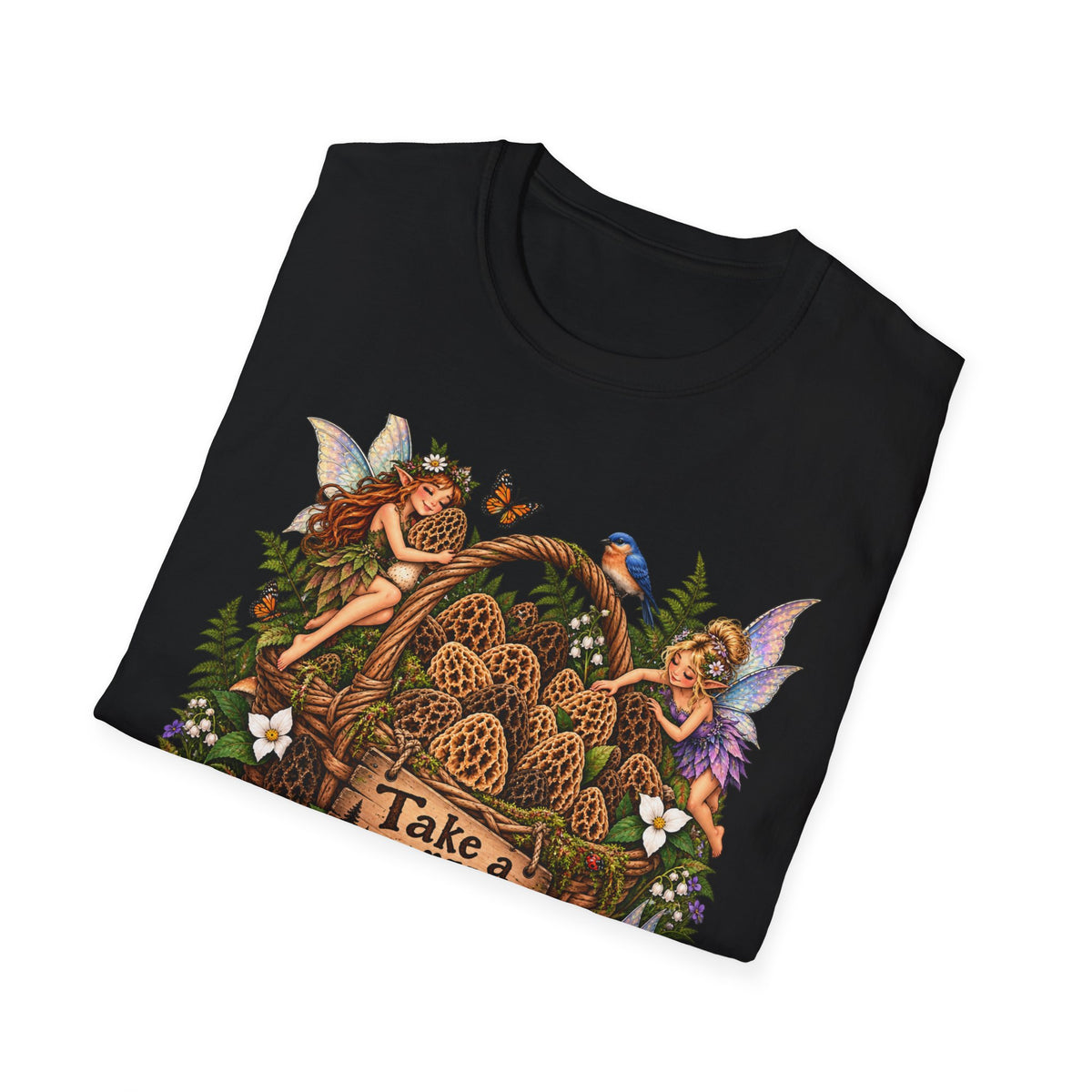 Woodland Creatures T-Shirt Foraging Nature Graphic Tee Unisex Softstyle T-Shirt