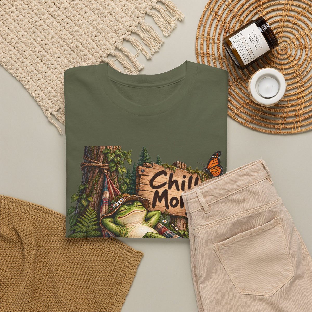 Chill More Frog Tee — Relaxed Nature Graphic T‑Shirt