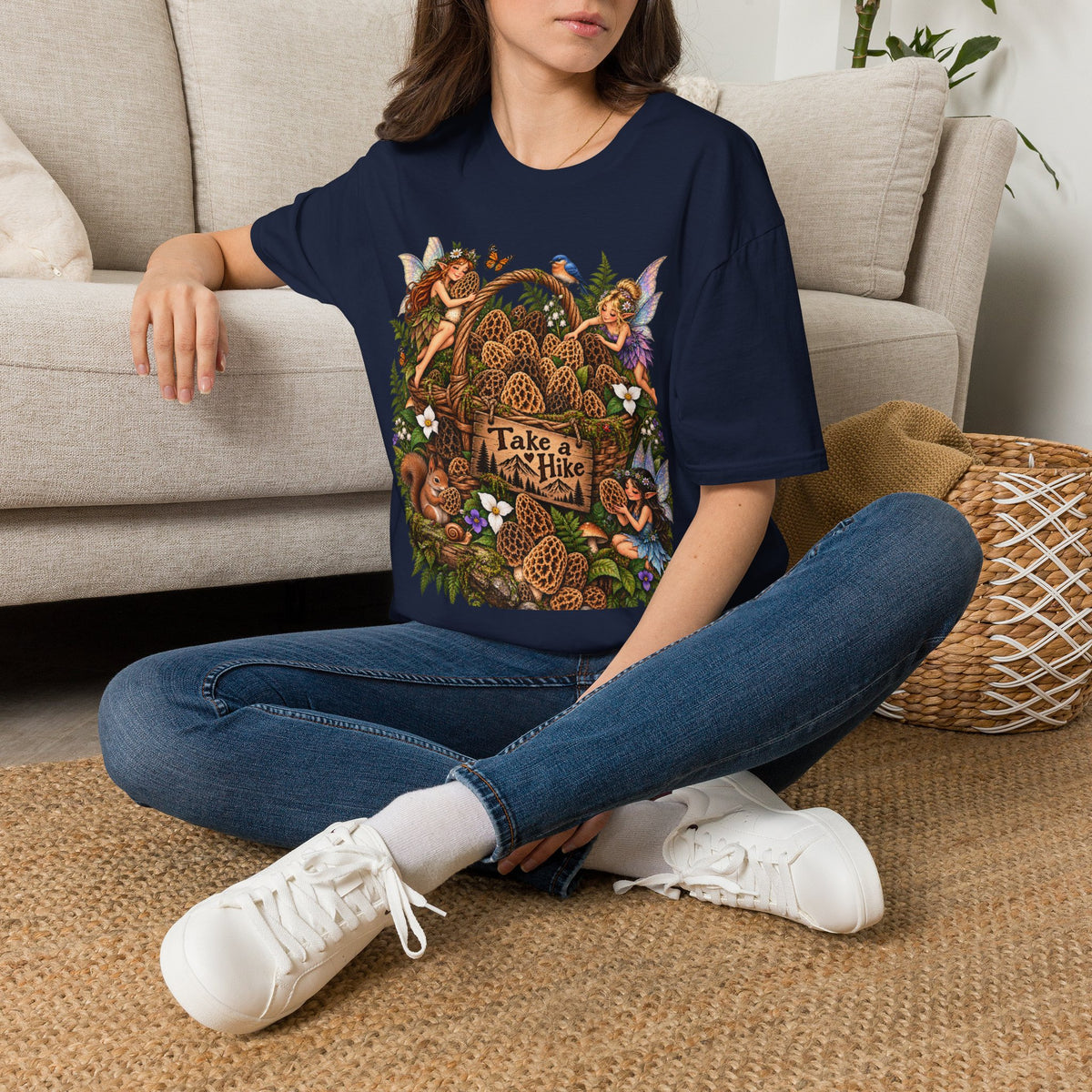 Woodland Creatures T-Shirt Foraging Nature Graphic Tee Unisex Softstyle T-Shirt