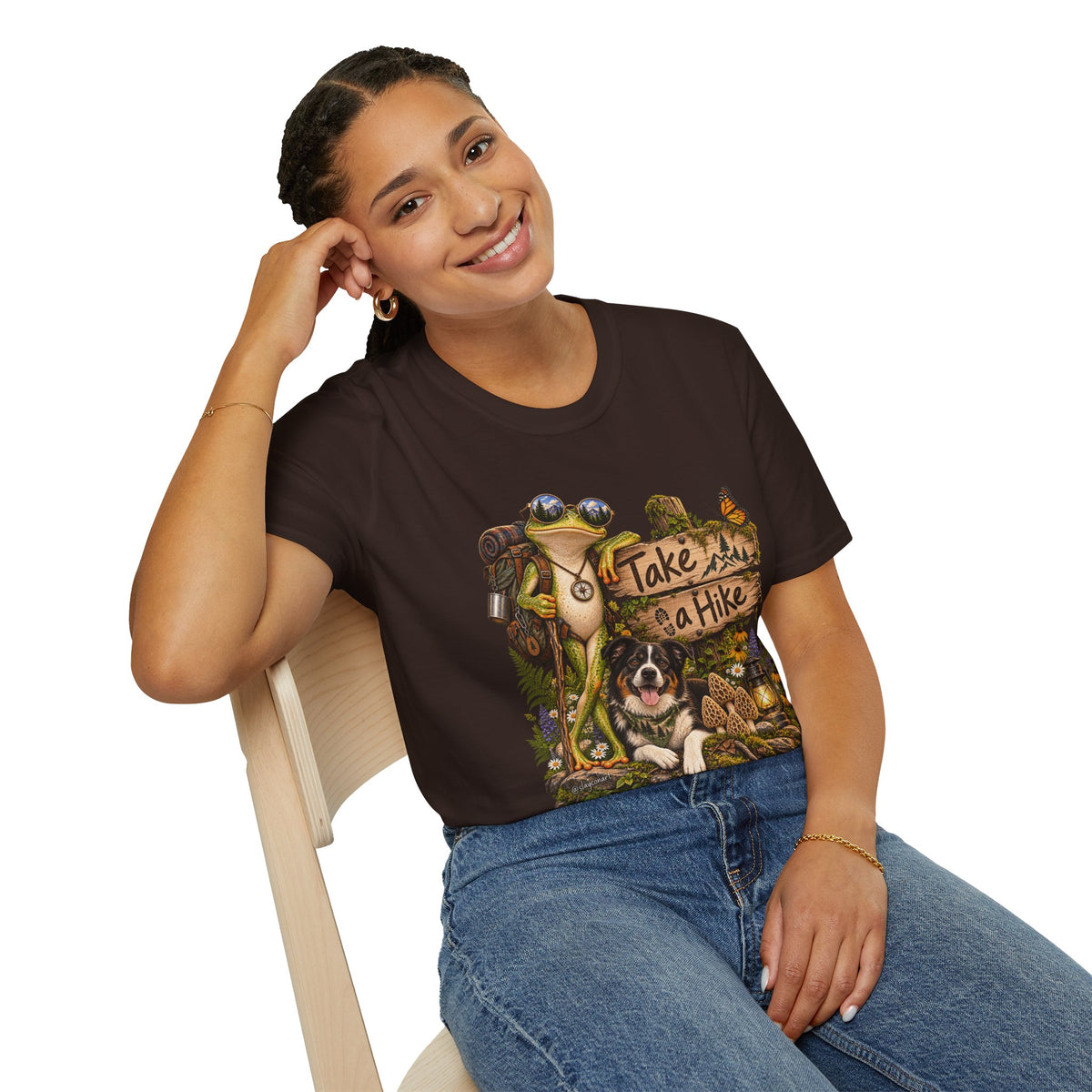 Take a Hike T-Shirt — Outdoorsy Hiking Tee with Dog and Nature Graphic