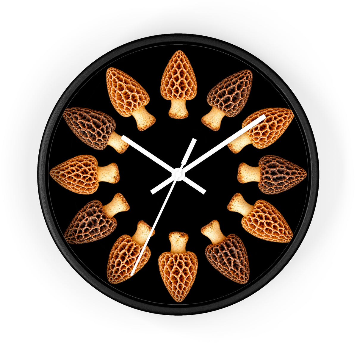 Morel Mushrooms Woodland Wall Clock No Numbers