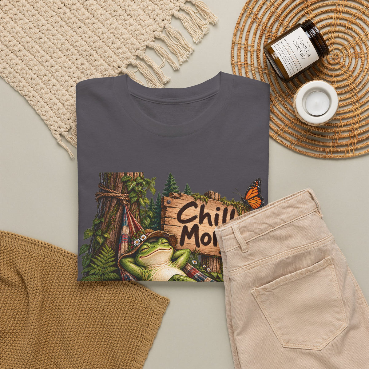 Chill More Frog Tee — Relaxed Nature Graphic T‑Shirt