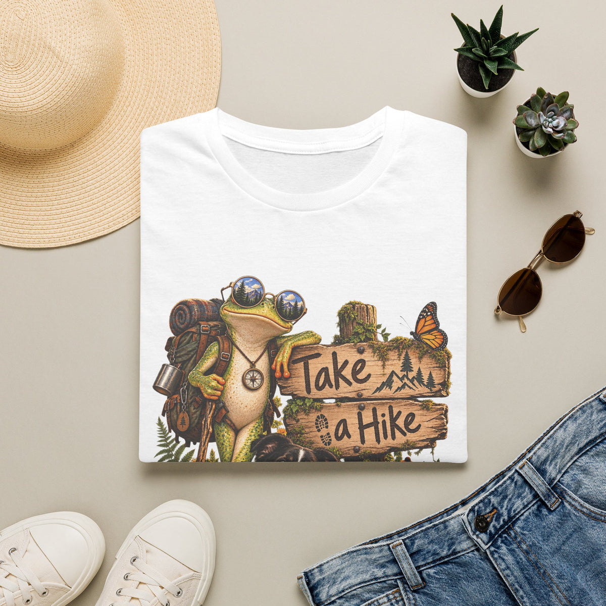 Take a Hike T-Shirt — Outdoorsy Hiking Tee with Dog and Nature Graphic