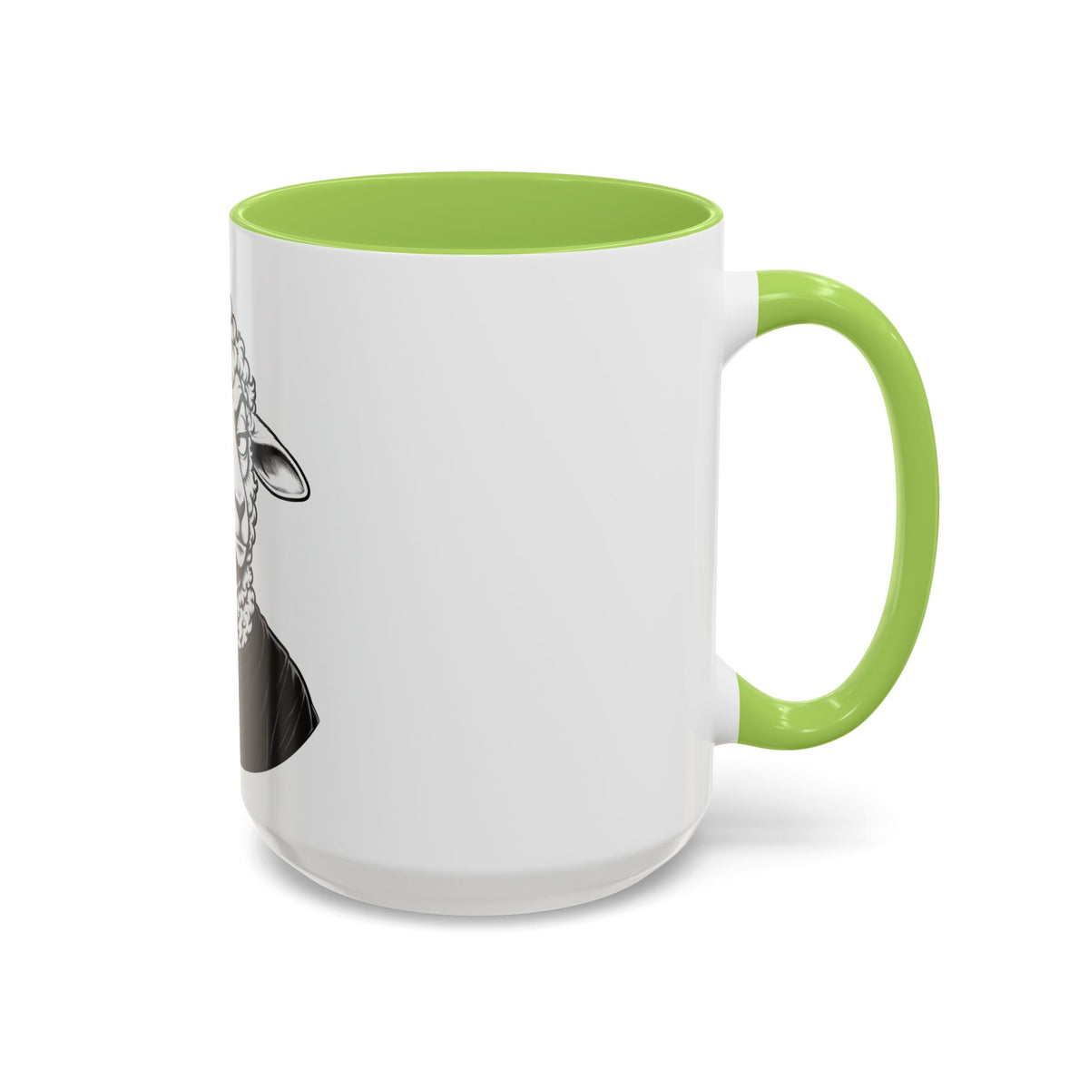Wake Up Sheeple Coffee Mug — Black-Accent Ceramic Mug with Sheep Illustration