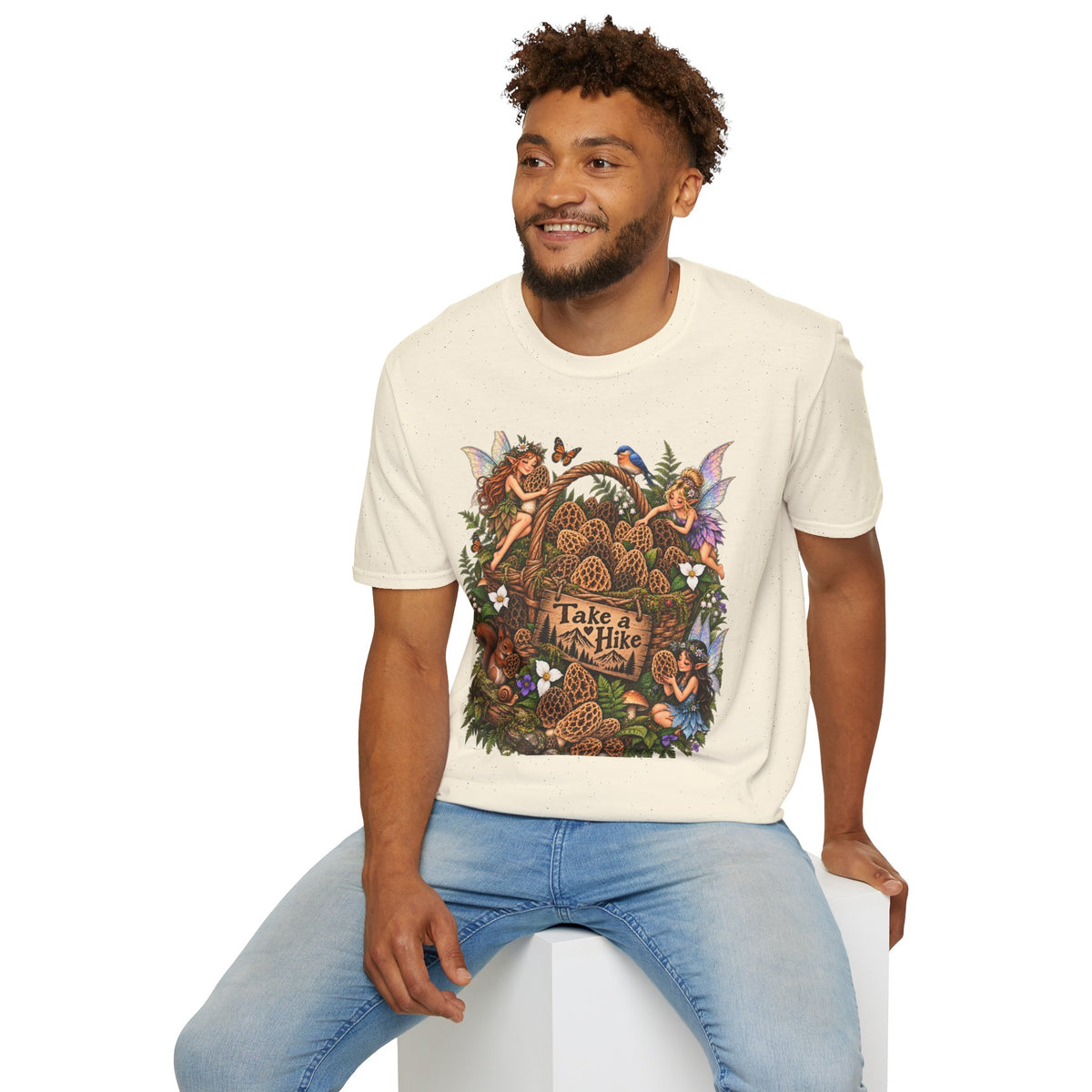 Woodland Creatures T-Shirt Foraging Nature Graphic Tee Unisex Softstyle T-Shirt