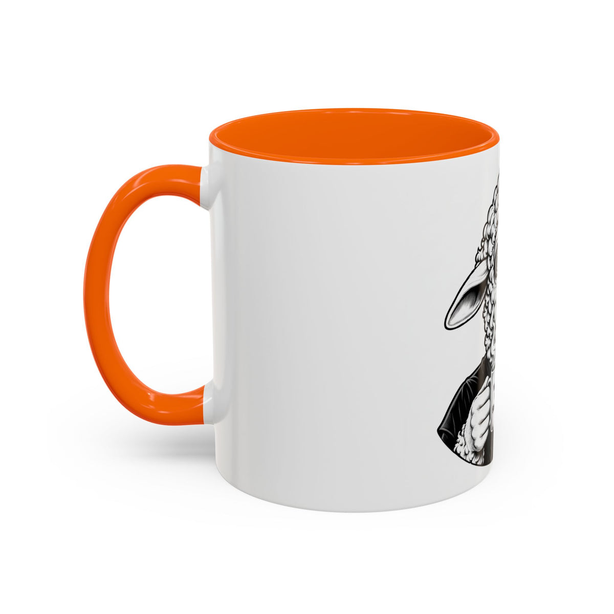 Wake Up Sheeple Coffee Mug — Black-Accent Ceramic Mug with Sheep Illustration
