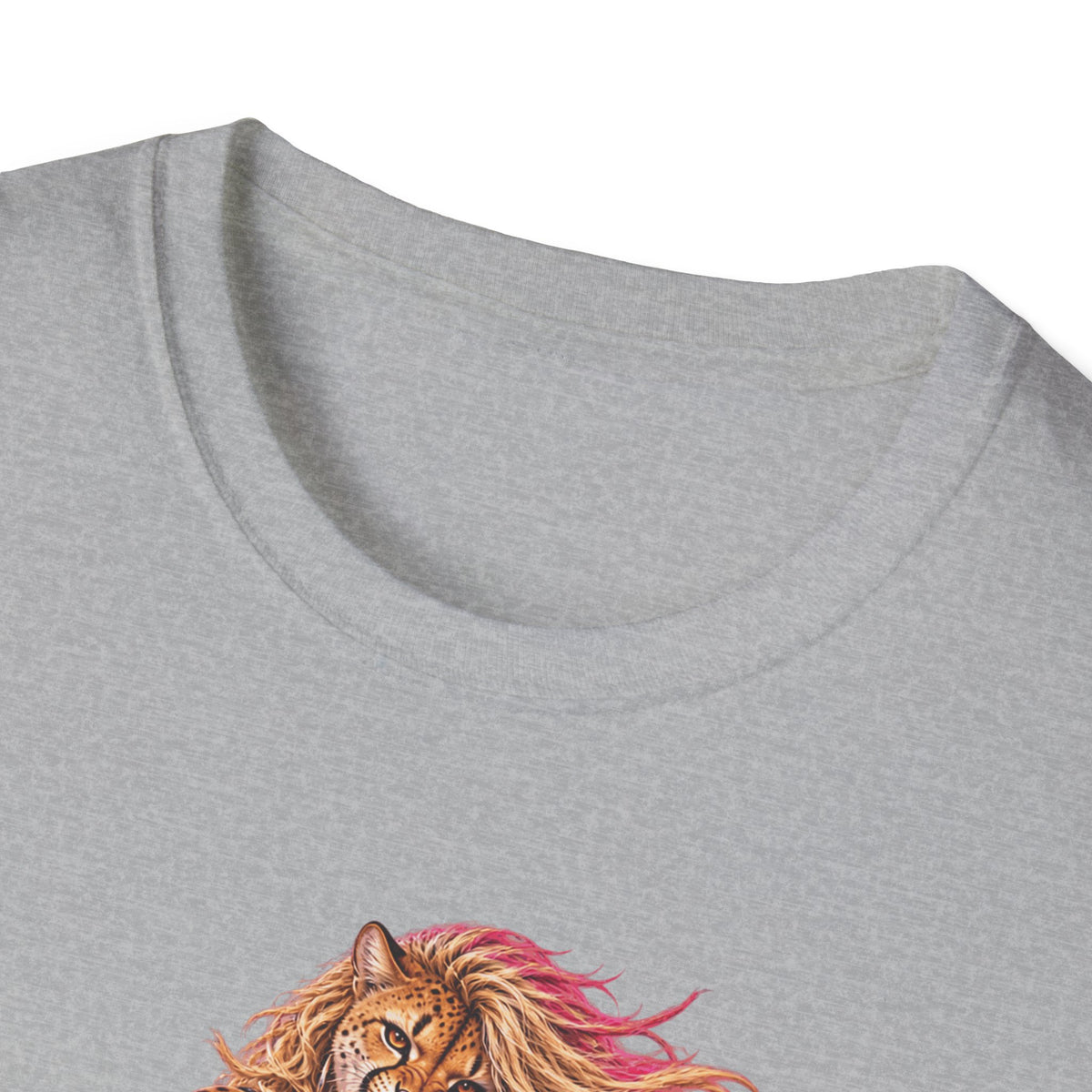 Glam Metal Cheetah Guitarist T-Shirt — Retro 80s Rock Woman Graphic Tee