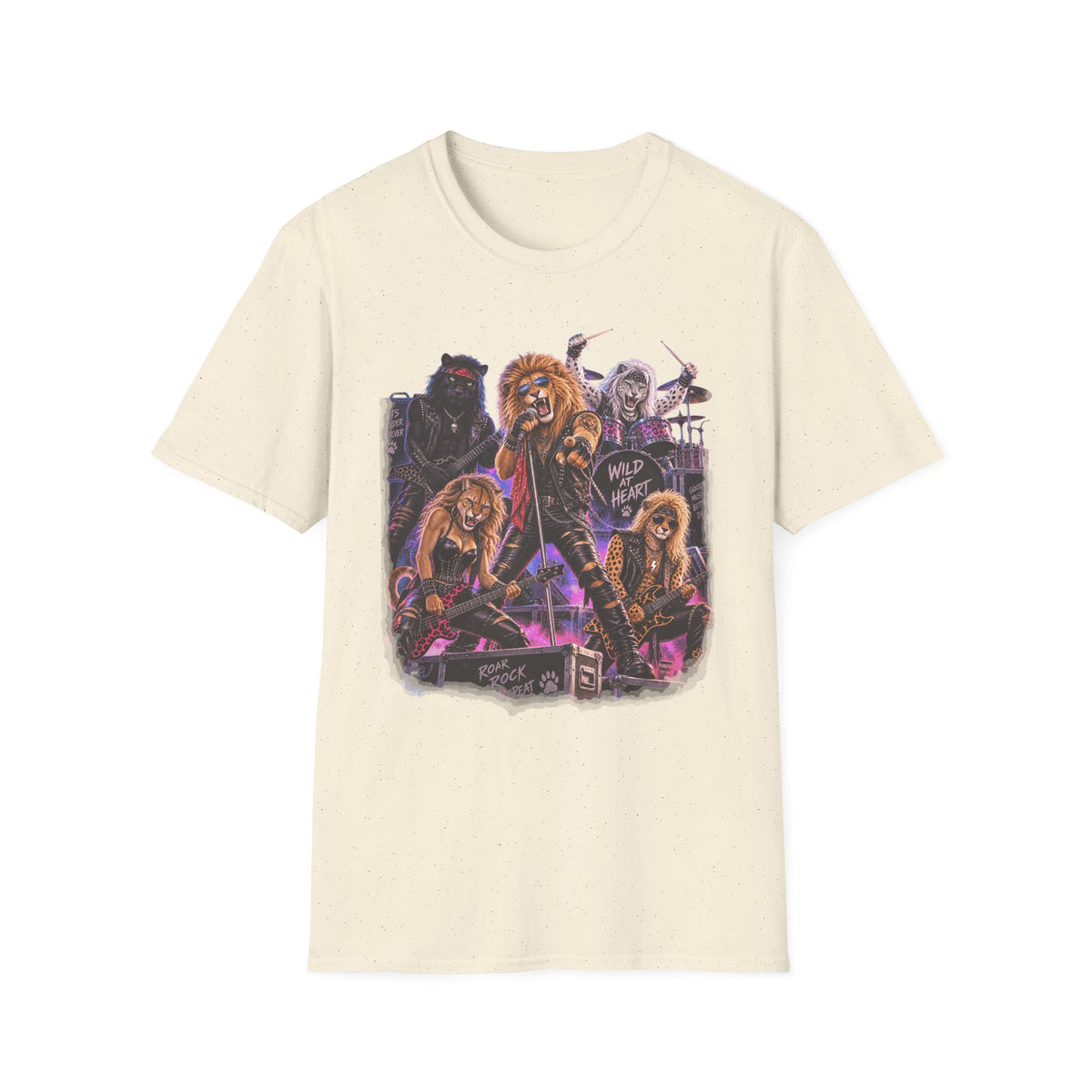 Retro 80s Big Cat Rock Band Wild at Heart Graphic Tee