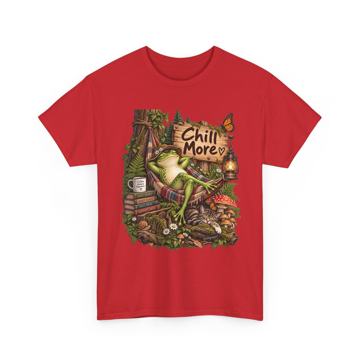 Chill More Frog Tee — Relaxed Nature Graphic T‑Shirt