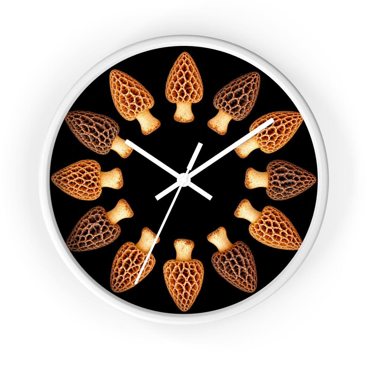 Morel Mushrooms Woodland Wall Clock No Numbers