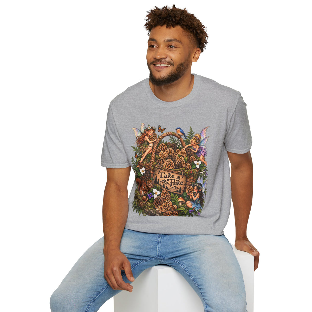Woodland Creatures T-Shirt Foraging Nature Graphic Tee Unisex Softstyle T-Shirt