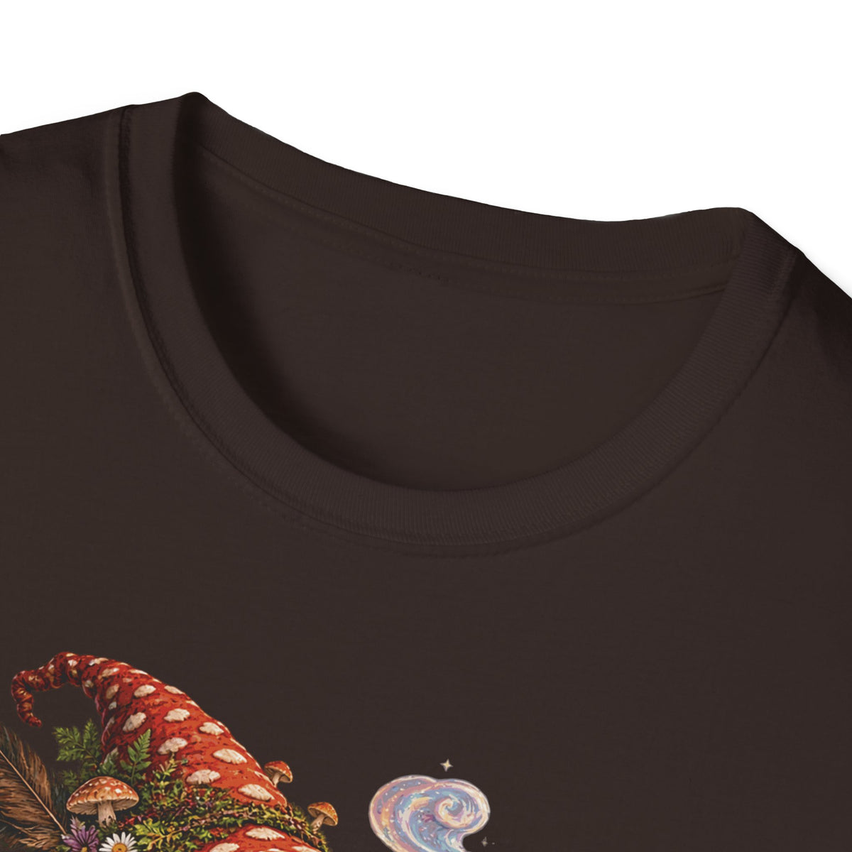 Mushroom Wizard Riding Snail T-Shirt  Whimsical Fantasy Illustration Tee