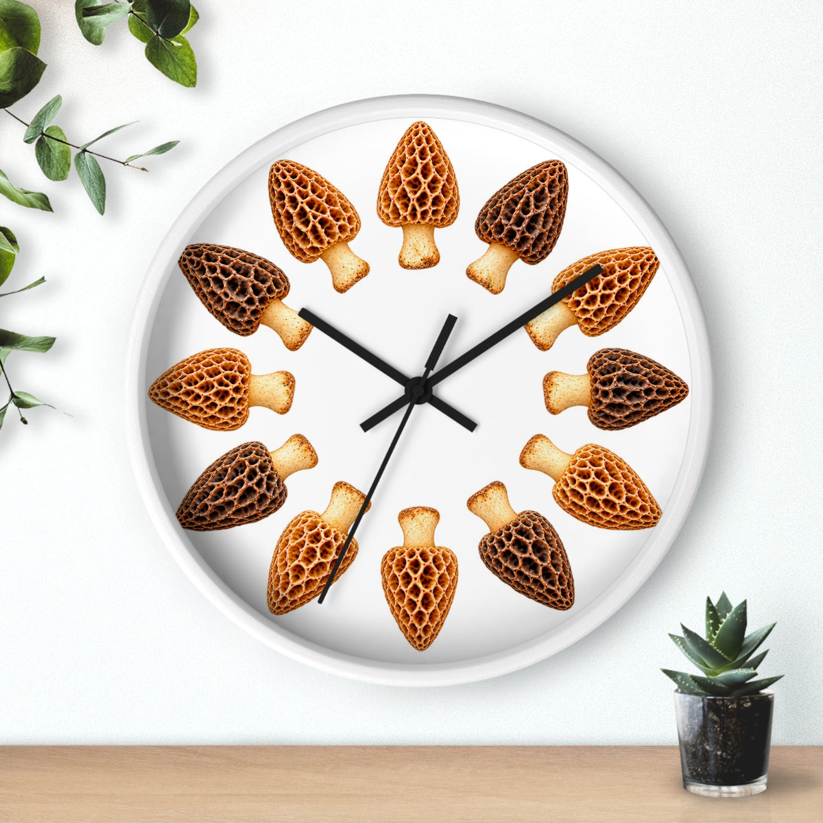Wall Clock Morel Mushrooms
