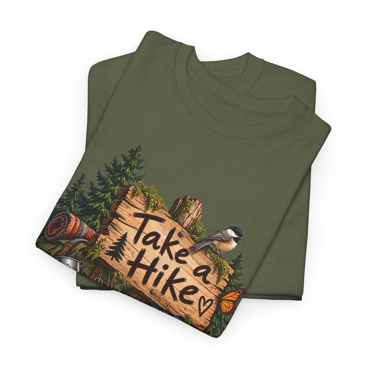 Take a Hike T-Shirt Boots and Morel Mushrooms