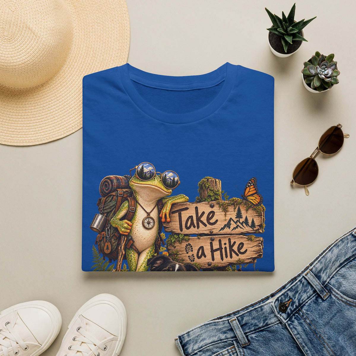 Take a Hike T-Shirt — Outdoorsy Hiking Tee with Dog and Nature Graphic