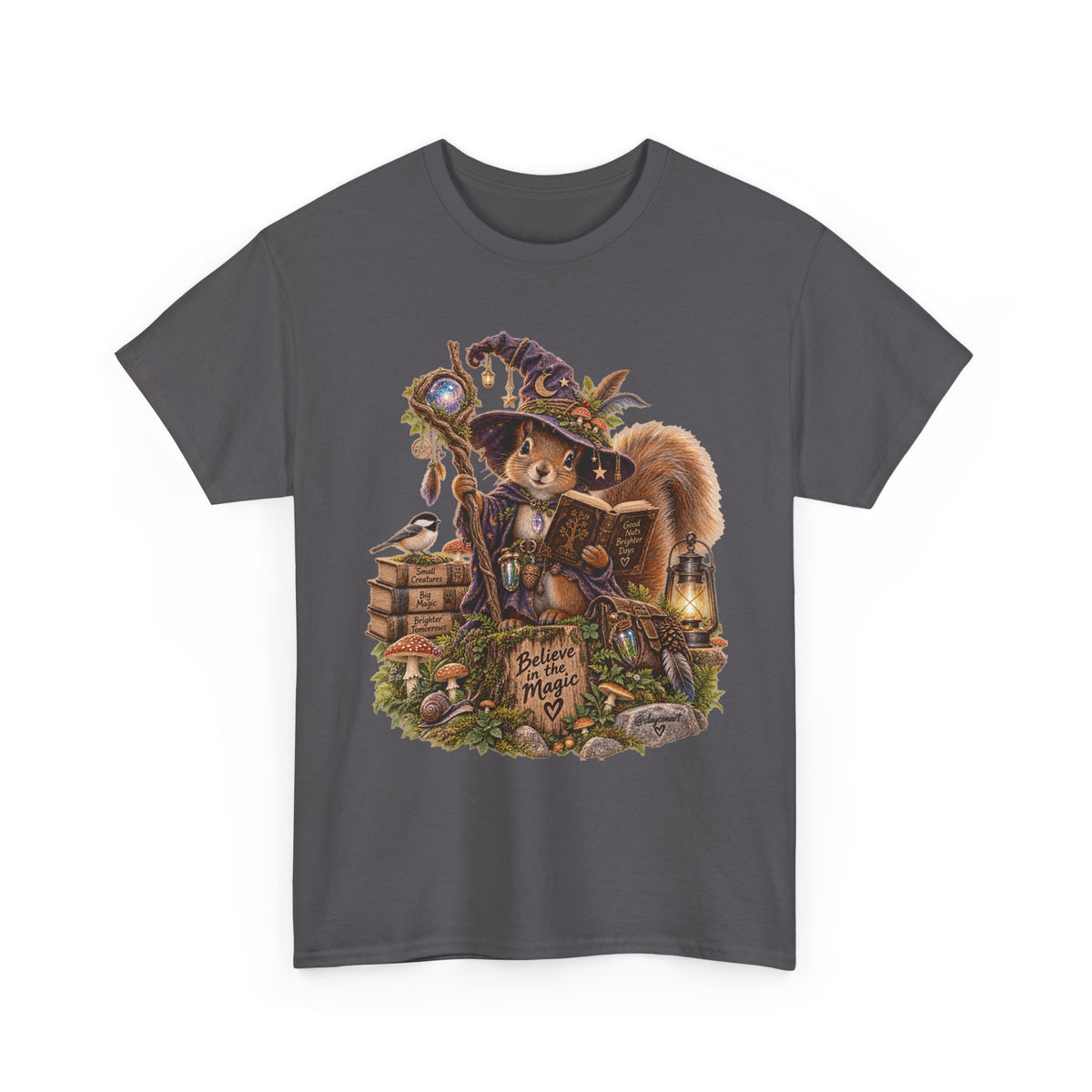 Squirrel Wizard T‑Shirt — Cute Fantasy Magic Forest Tee