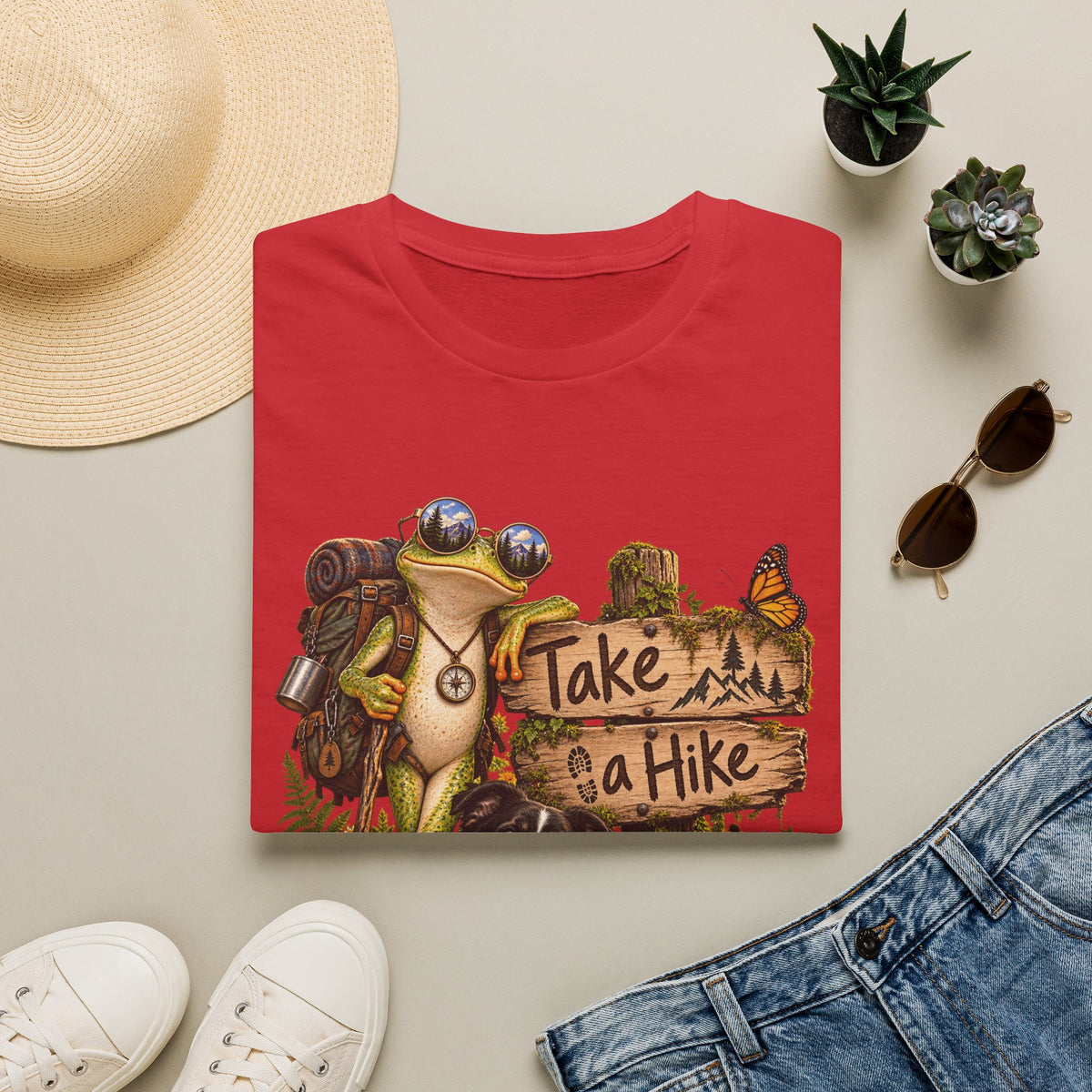 Take a Hike T-Shirt — Outdoorsy Hiking Tee with Dog and Nature Graphic
