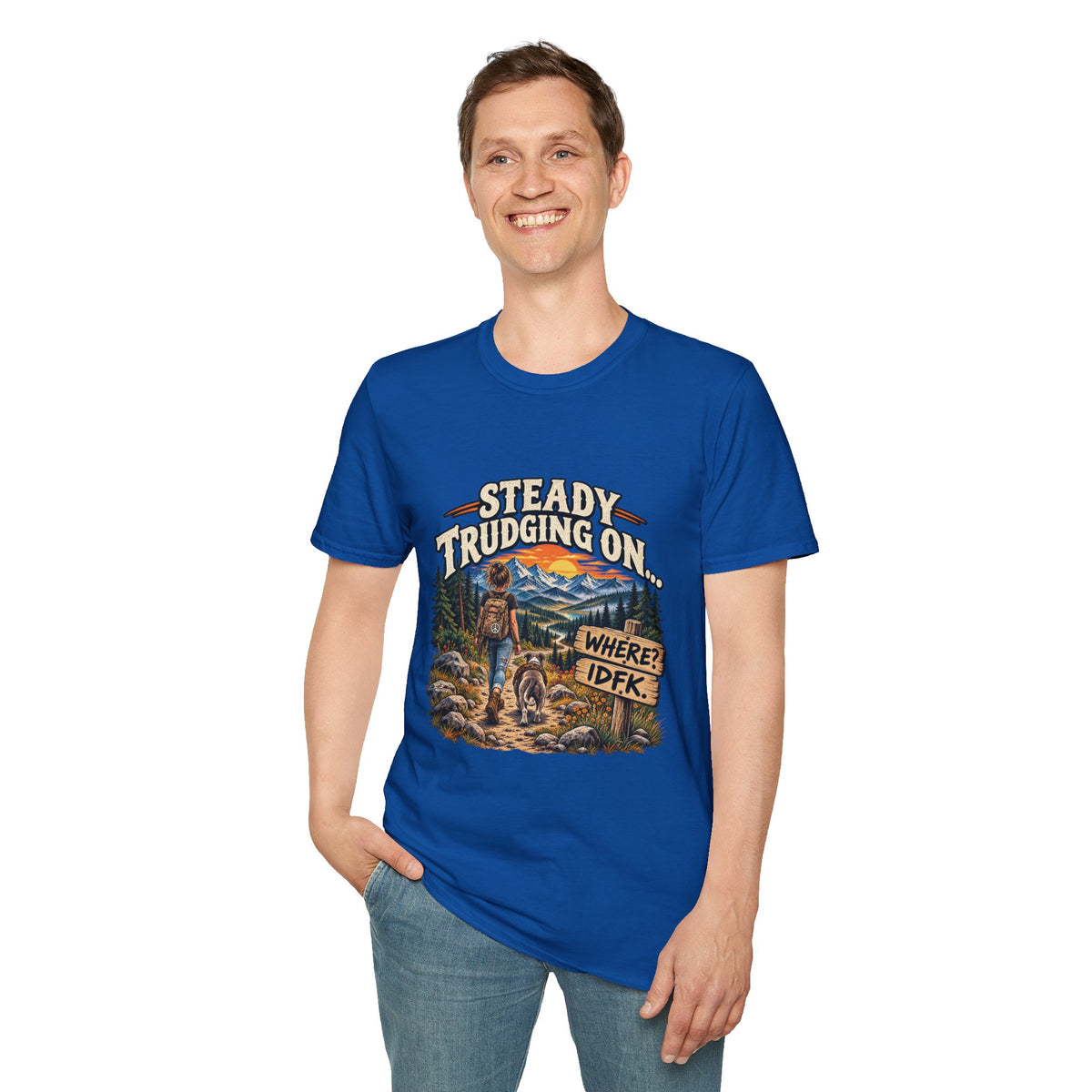 Steady Trudging On Young Lady Hiking T-Shirt