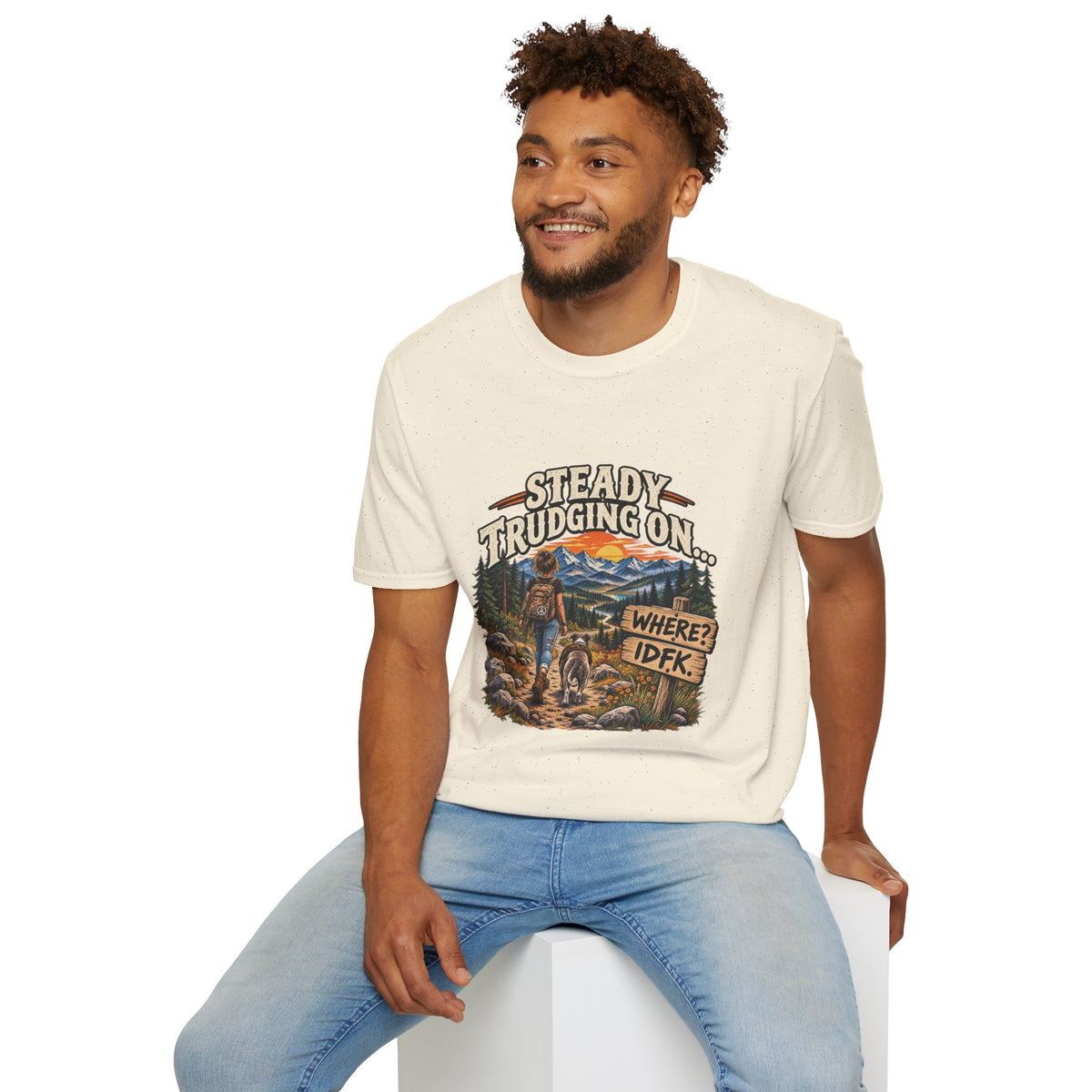 Steady Trudging On Young Lady Hiking T-Shirt