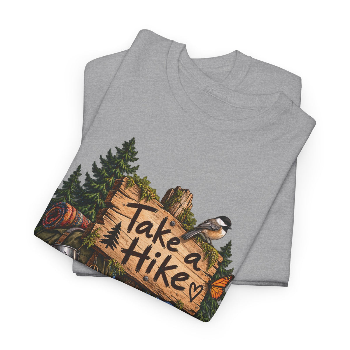 Take a Hike T-Shirt Boots and Morel Mushrooms