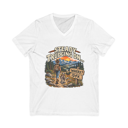 Steady Trudging On Jersey Short Sleeve V-Neck Tee