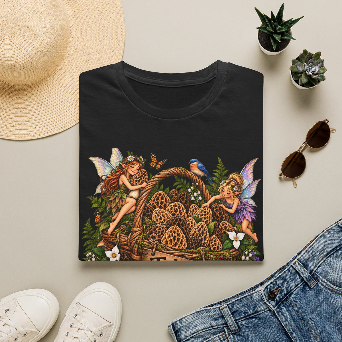Woodland Creatures T-Shirt Foraging Nature Graphic Tee Unisex Softstyle T-Shirt