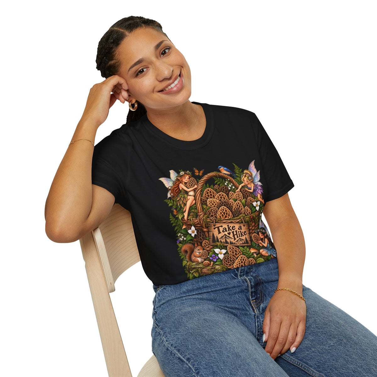 Woodland Creatures T-Shirt Foraging Nature Graphic Tee Unisex Softstyle T-Shirt