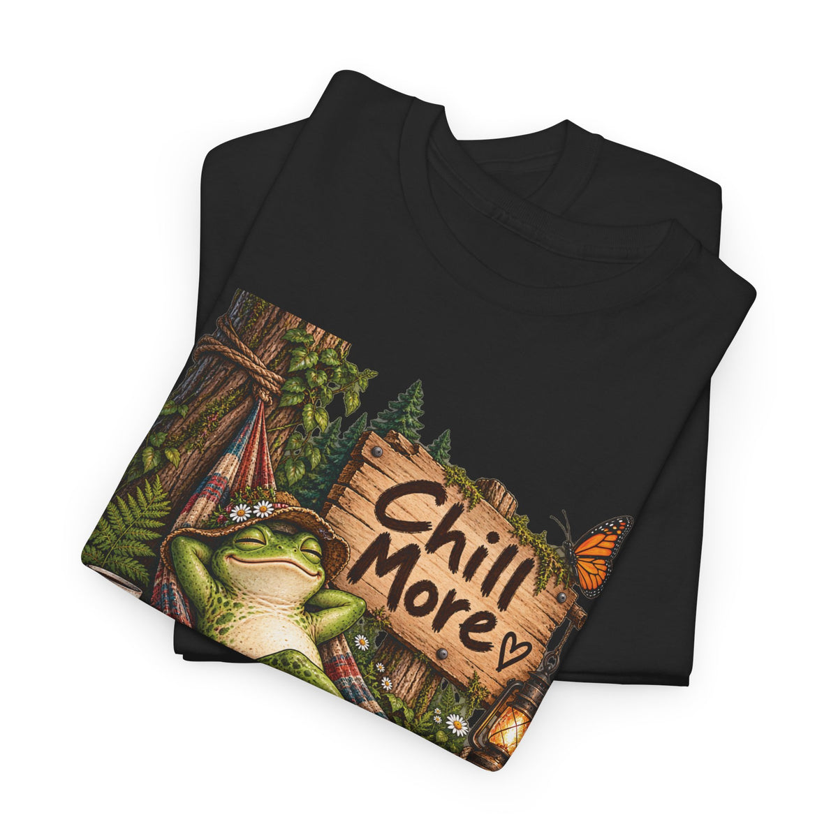 Chill More Frog Tee — Relaxed Nature Graphic T‑Shirt