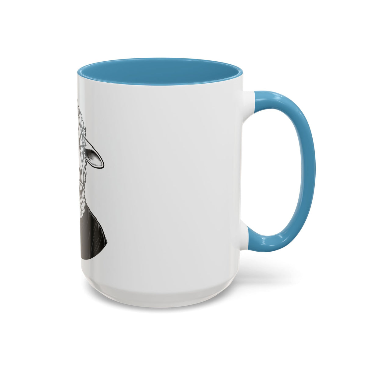 Wake Up Sheeple Coffee Mug — Black-Accent Ceramic Mug with Sheep Illustration
