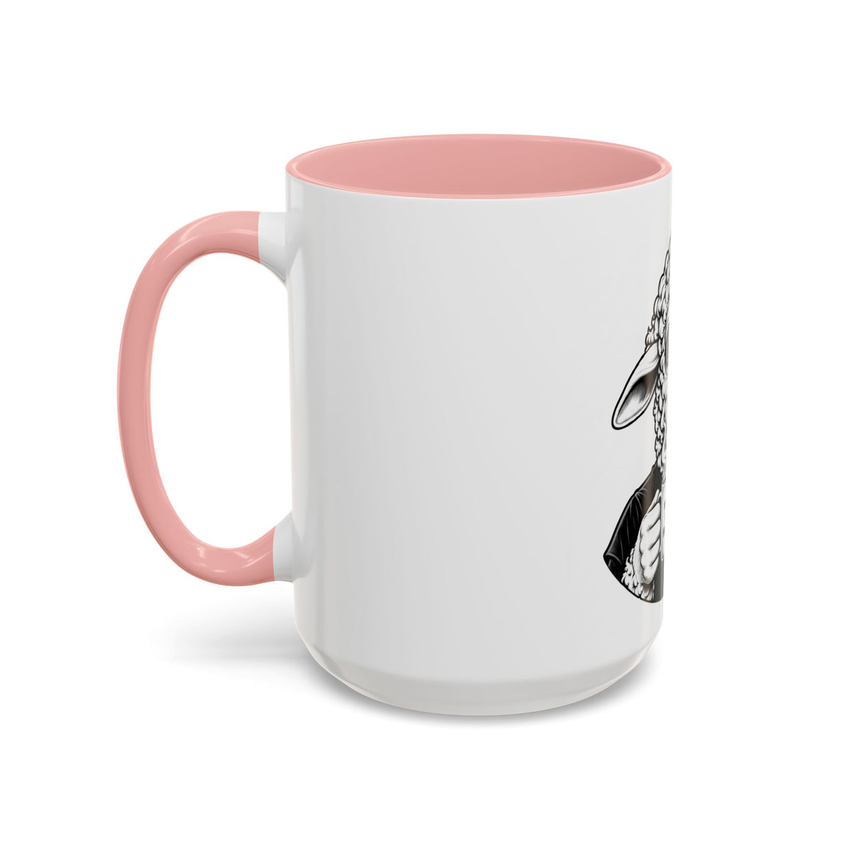 Wake Up Sheeple Coffee Mug — Black-Accent Ceramic Mug with Sheep Illustration
