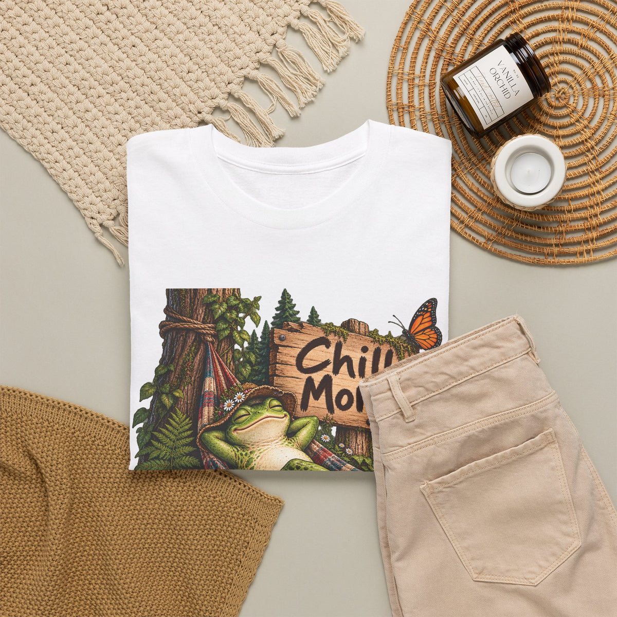 Chill More Frog Tee — Relaxed Nature Graphic T‑Shirt