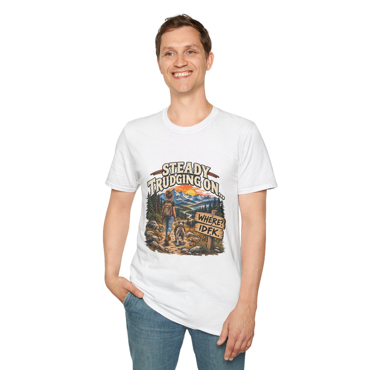 Steady Trudging On Young Lady Hiking T-Shirt