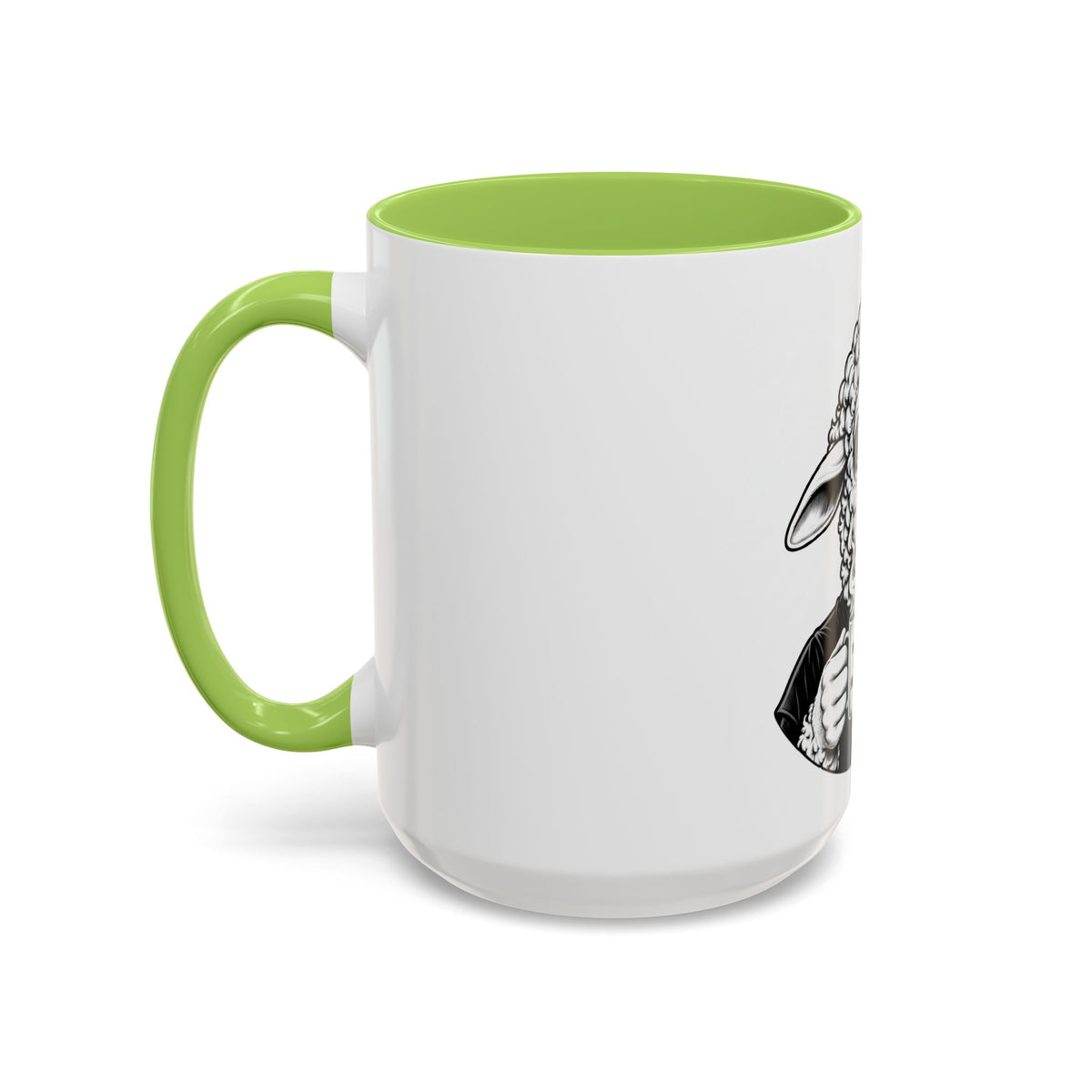 Wake Up Sheeple Coffee Mug — Black-Accent Ceramic Mug with Sheep Illustration