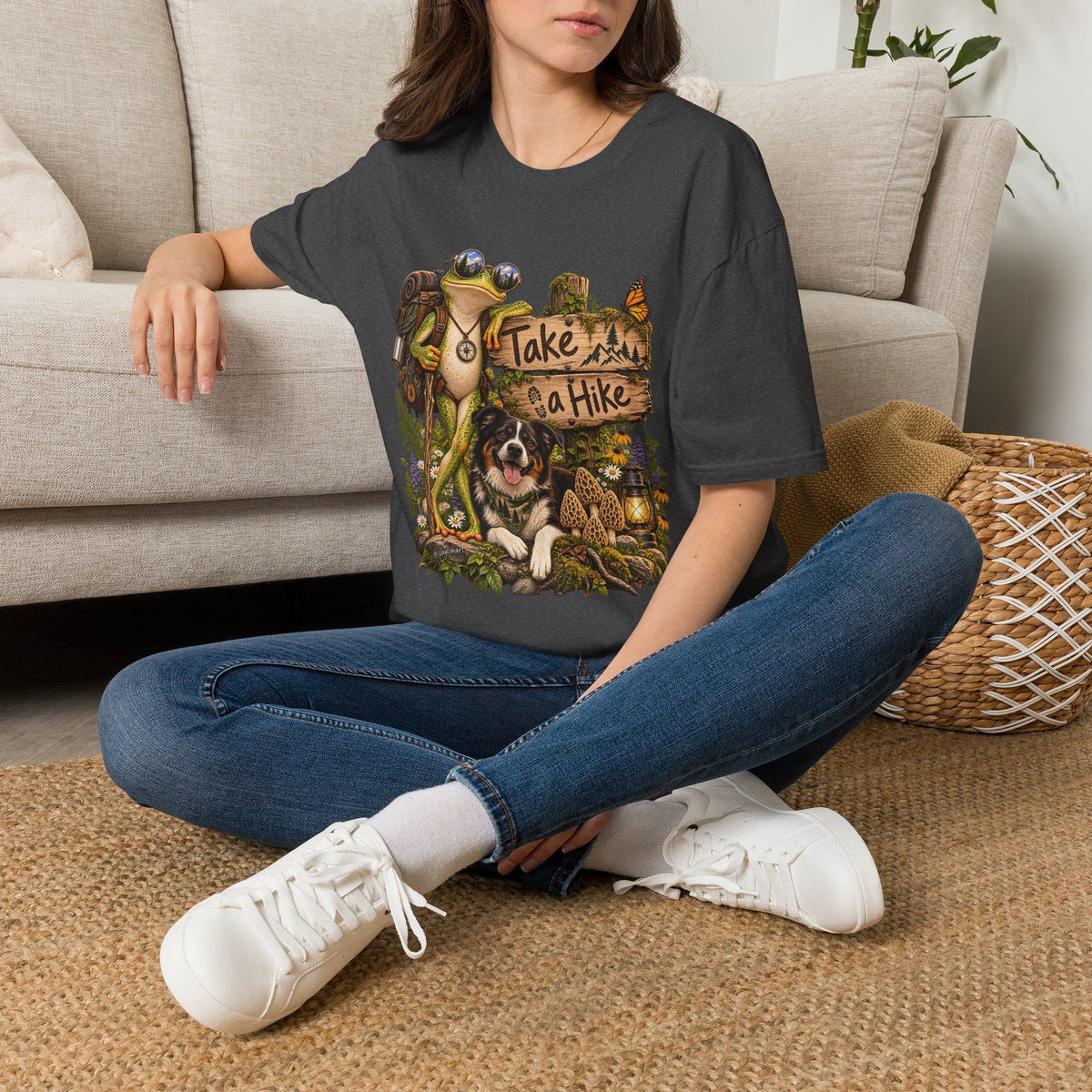 Take a Hike T-Shirt — Outdoorsy Hiking Tee with Dog and Nature Graphic