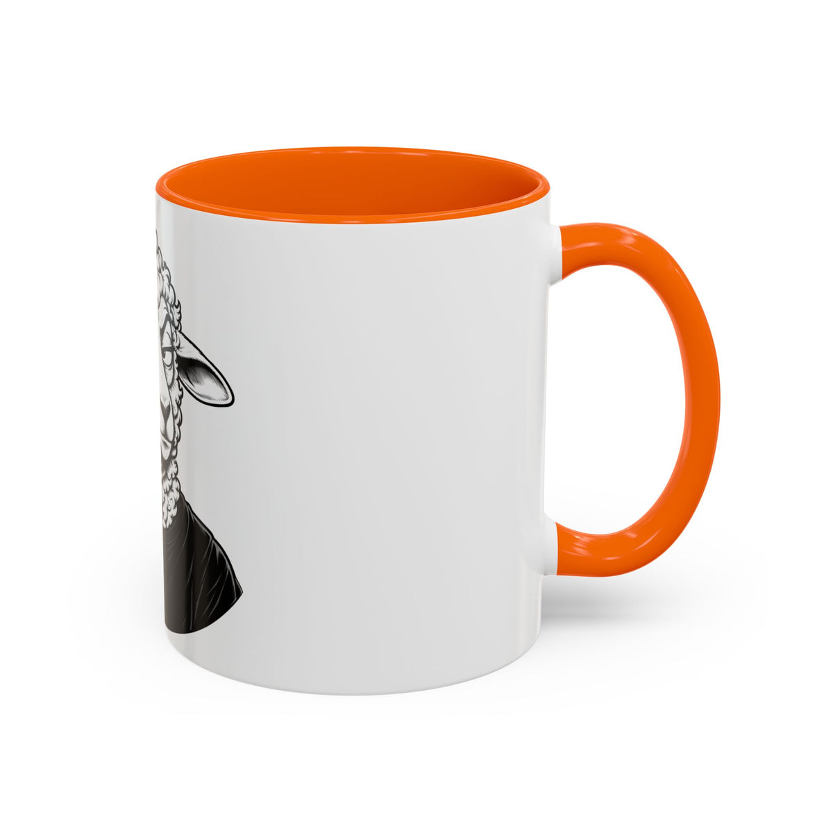 Wake Up Sheeple Coffee Mug — Black-Accent Ceramic Mug with Sheep Illustration