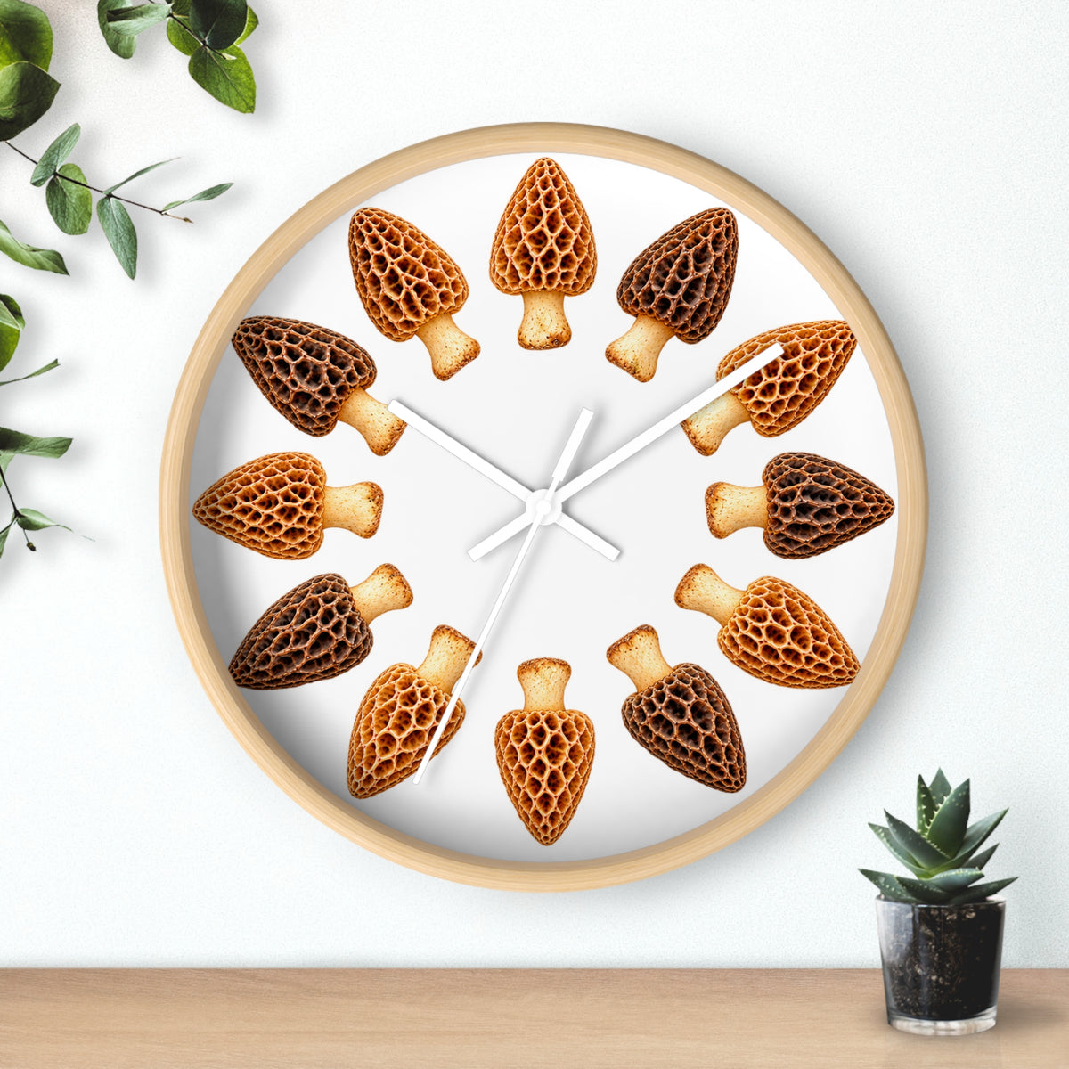Wall Clock Morel Mushrooms