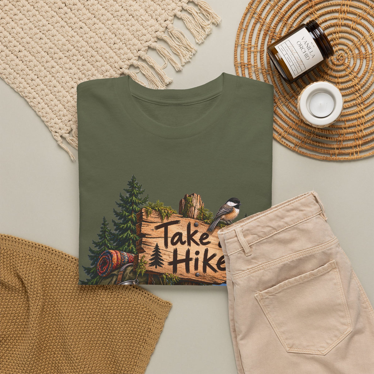 Take a Hike T-Shirt Boots and Morel Mushrooms